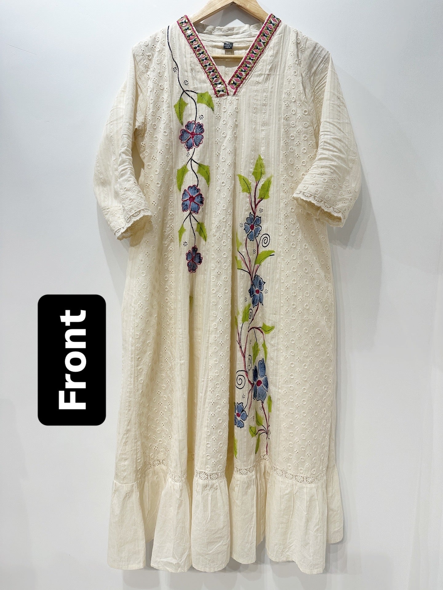 Ivory Bloom Hand-Painted Nyra Cut Suit Set