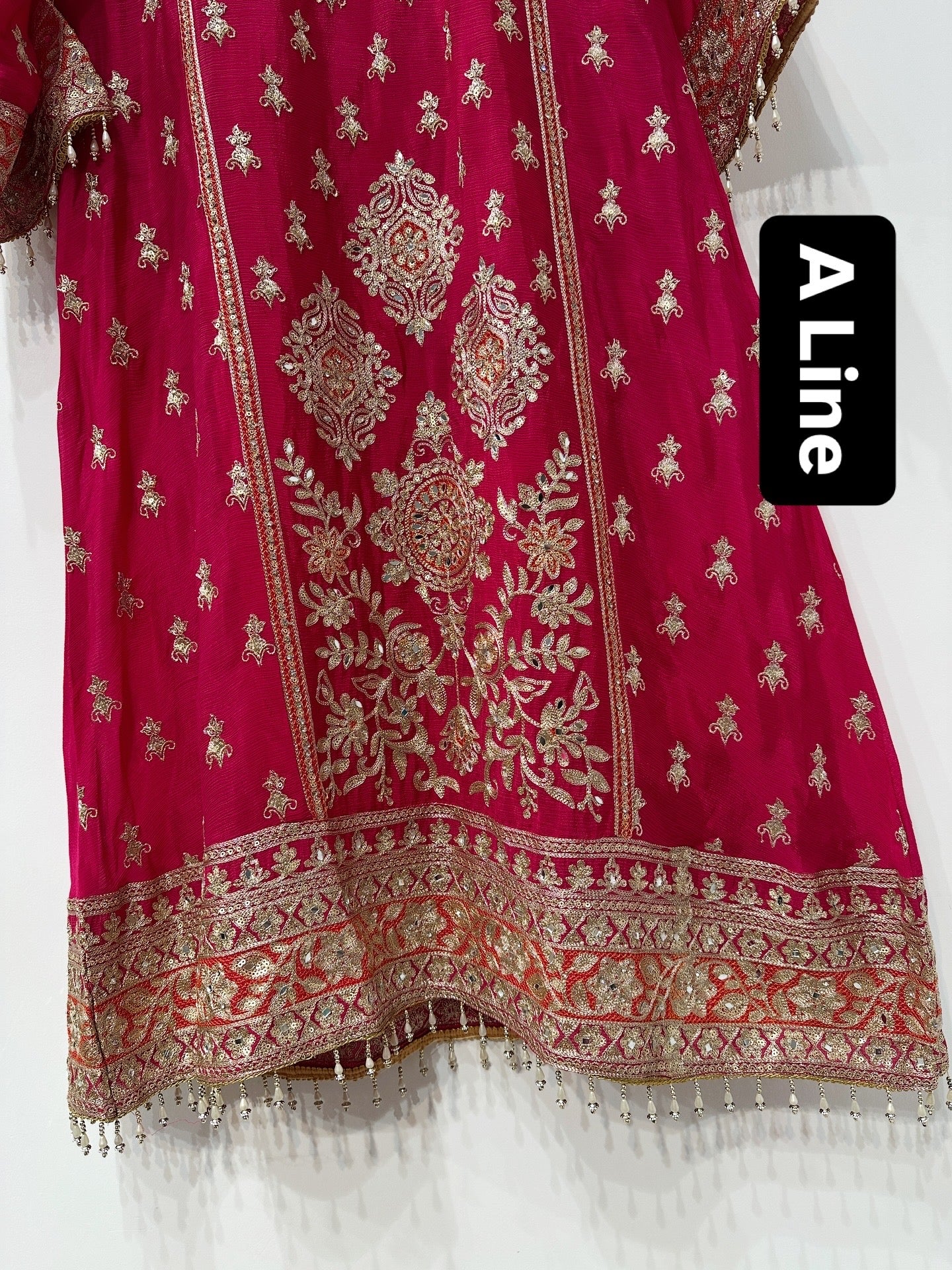 Rani Pink Embroidered Sharara Suit Set with Contrast Dupatta