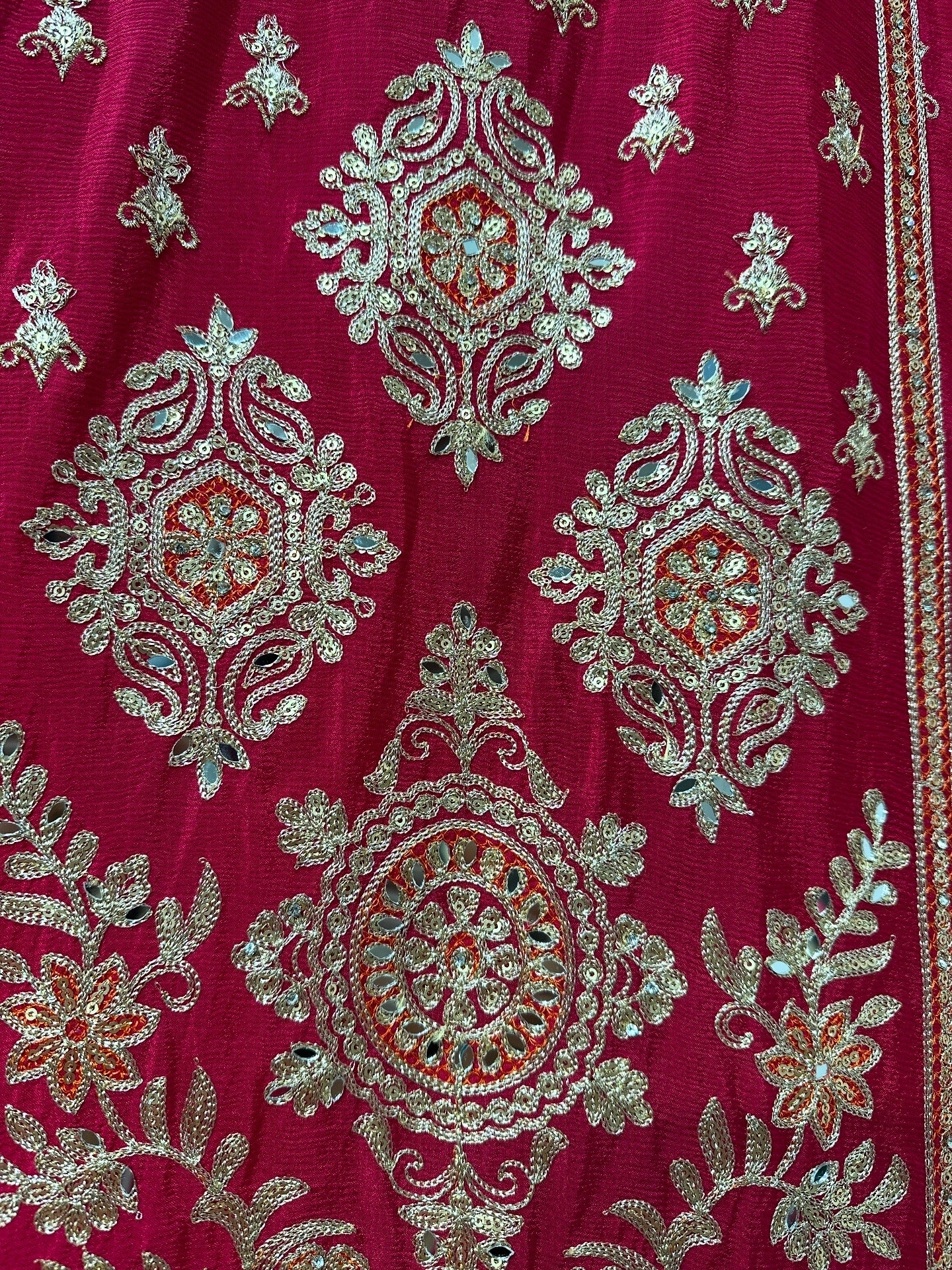 Rani Pink Embroidered Sharara Suit Set with Contrast Dupatta