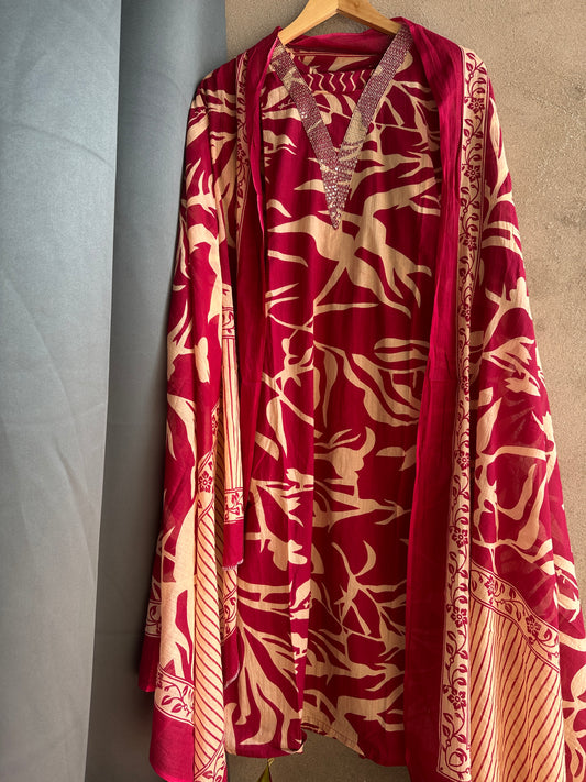 Noor-e-Gulab – Sippi Work Flex Cotton Suit Set